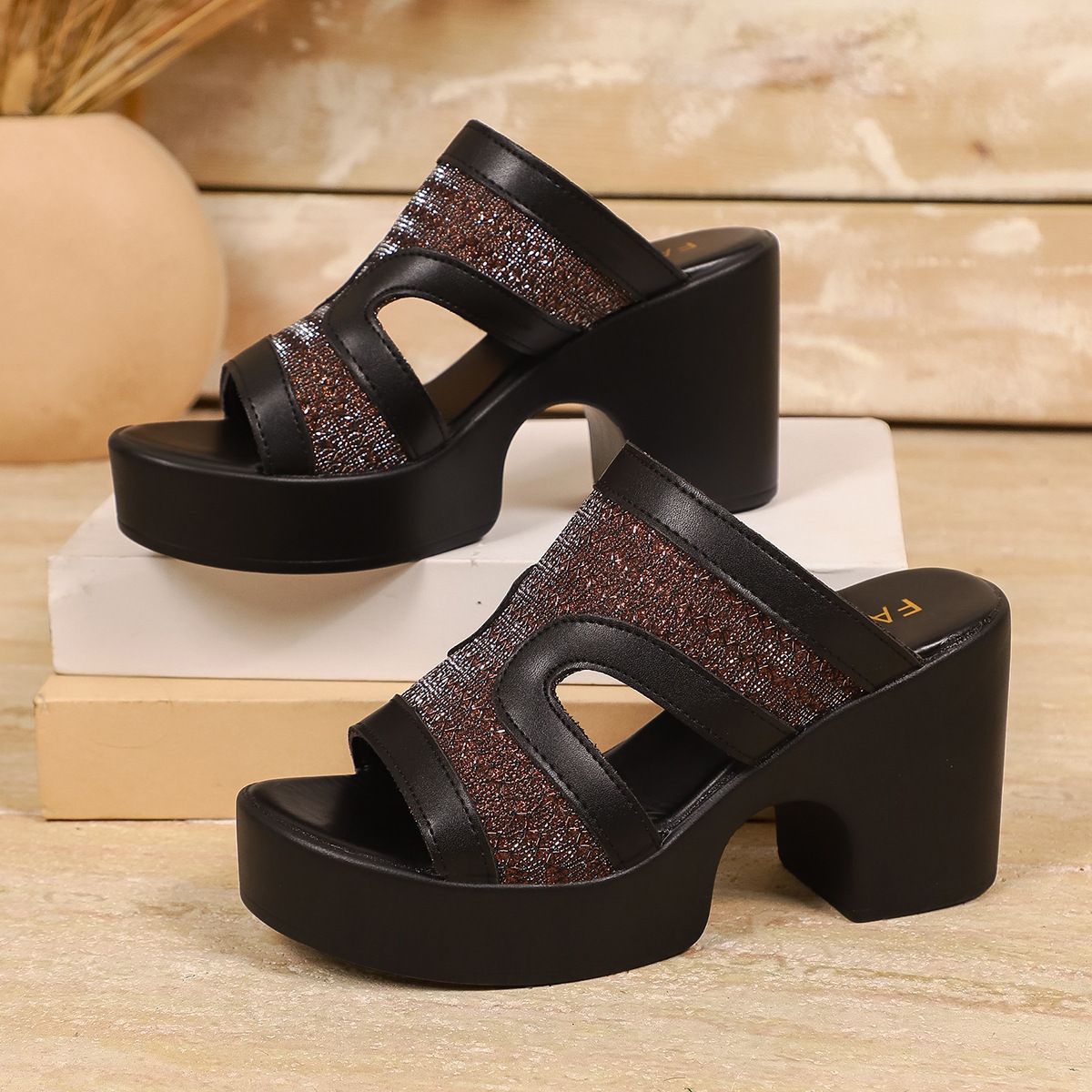 Women's Chunky Heel Open Toe Sandals New European American Style Plus Size Summer_vogvips.com