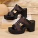 Women's Chunky Heel Open Toe Sandals New European American Style Plus Size Summer_vogvips.com