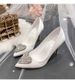 Women's Champagne Gold High Heels Crystal Embellished Wedding Dress Shoes Style Bridesmaid Footwear White Wine Red_vogvips.com