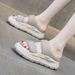 Thick-bottomed Outer Wear Heightening Women's Breathable And Versatile Casual Slippers With Water Diamonds, One-word Cool Slippers_vogvips.com