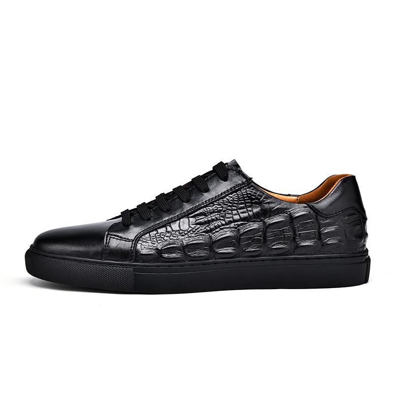 Men's Summer Business Genuine Crocodile Pattern Casual Shoes, European Style Formal Large Size Leather Shoes For Men_vogvips.com