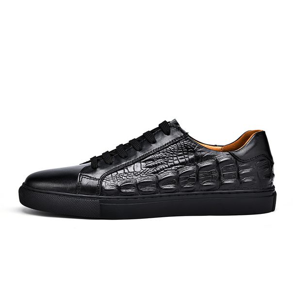 Men's Summer Business Genuine Crocodile Pattern Casual Shoes, European Style Formal Large Size Leather Shoes For Men_vogvips.com