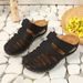 New Plus Size Hollowed Out Wedge Heel Round Toe Anti Slip Women's Sandals_vogvips.com