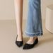 French Pointed Toe Nude Flat Shoes Women's Single Shoes Pregnant Women's Ladyshoes One Pedal Evening Ladyshoes_vogvips.com