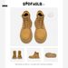 Niche Vintage High-Top Martin Thick-Soled Height-Increasing Zipper Workwear Leather Men's Yellow Boots_vogvips.com