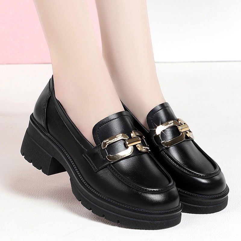 Loafers Women's Small Leather Shoes Waterproof Table British Style Low-top Japanese Flat-soled Patent Leather Single Shoes_vogvips.com