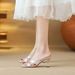 Fashionable Square-Toed Cross-Strap Open-Toed Thin-Heeled High-Heel Sandals Women, 2025 Summer New Style, Suitable For_vogvips.com