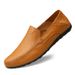 Summer beanie men's leather shoes flat bottom plus size casual shoes men's trendy fashion outdoor business casual lazy shoes men_vogvips.com