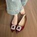 French Shallow Single Shoes Women's One-pedal Temperament Fairy Flat Shoes Rhinestone Pointed Wedding Shoes_vogvips.com