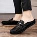 Casual Shoes Driving Casual Shoes Shoes Frosted Soft-sided Shoes Metal Buckle Men's Glove Shoes_vogvips.com