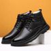 European Warm Series Martin Men's 2025 Autumn Winter British Style Fleece-Lined Wool Genuine Leather Cotton Shoes High-Top Snow Boots_vogvips.com