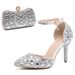 Women's Shoes new 9cm high heels combination women's wedding shoes high heels pointed toe daily low top multicolor high heels_vogvips.com