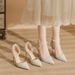 Women's Shoes High Heels For Women Stilettos Summer Lace Mesh Sweet One Strap Hollow Shoes For Women Fashionable Temperament_vogvips.com