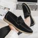 New British loafers men retro lazy slip-on casual leather shoes men set foot bean shoes fashionable men's shoes_vogvips.com