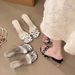Summer Korean Style Polka Dot Stiletto Open Toe Sandals Women's Versatile Thong Sandals High-end Feel With Skirt High Heel Slippers_vogvips.com