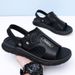 New Arrival Summer Mens Sandals Retro Leather Male Beach Shoes Outdoor Dual-Purpose Slippers Non-Slip Slides Slip On_vogvips.com
