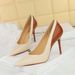 Vintage Style High Heels Pointed Toe Women S Dress Shoes For Party Evening Wear Chunky Heel Two Tone Design_vogvips.com