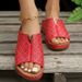 Summer New Style Large Hollow Slope Heel Cool Slippers For Women With Fish Mouth Thick Bottom Women's Sandals_vogvips.com