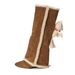 Women's Shoes Winter New Style Thigh High Boots With Detachable Bear Design, Wedge Heel, Pointed Toe, Over The Knee, Lambswool Wool._vogvips.com