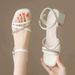 MTX French Style Mid-Heel Fairy Sandal For Women Summer 2025 New Veratile Chunky Heel To Match Dree Plu Size High_vogvips.com