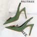 BIGTREE Shoes Pointed Toe Women Pumps Metal Square Buckle High Heels Stiletto Sexy Party Shoes Summer Women Sandals Size 42 43_vogvips.com