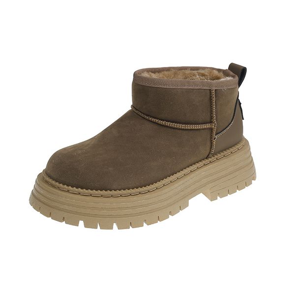Women's Shoes New Winter Casual Snow Boots Warm Cotton Shoes Fashionable Thick Bottom Short Tube Plus Velvet Cotton Boots_vogvips.com