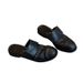 Sheepskin Version! Black Closed-toe Mules For Women, Vintage Style Soft Leather Slip-on Mules, Low-heeled Roman Shoes_vogvips.com