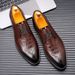 Cross-Border Business Formal British Brogue Casual European Style Leather Crocodile Pattern Pointed Toe Loafers Trendy_vogvips.com