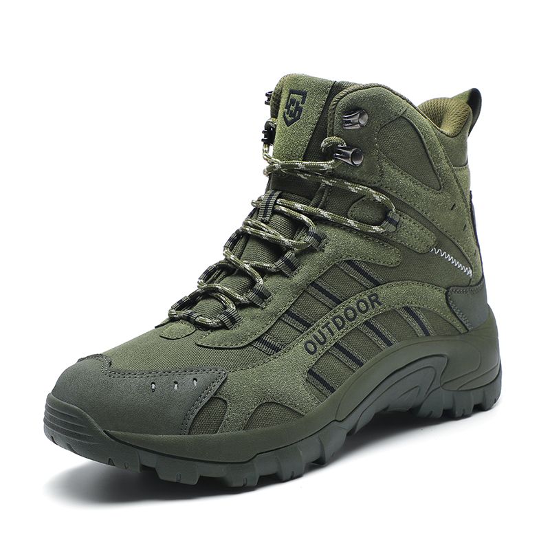 High-top Boots Men Shoes Comfortable Casual Outdoor Hiking Shoes Men Breathable Hiking Shoes Thick-soled Combat Boots Men_vogvips.com
