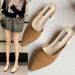 Women's Open-toe Mules For Outdoor Wear, 2025 Spring/summer New Style, Pointed Toe, Medium Chunky Heel, Slip-on_vogvips.com
