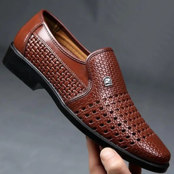 2024 Spring New Soft-Soled Sandals Leather Men's Business Hollowed-Out Dress Middle-Aged And Elderly Dad Shoes Men_vogvips.com