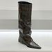 Wedge Heel Long Women European And American Hot Girl High Pointed Toe Black Patent Leather Boots Street Style_vogvips.com