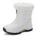 New Autumn And Winter High Top Plus Size Cotton Shoes For Women, Thickened Long Hair And Plush Insulation, Women's Midsole Snow Boots, Short Boots_vogvips.com