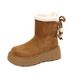 Thick-soled Muffin Heightening Snow Short Boots Children Fleece Warm Snow Cotton Shoes Outside_vogvips.com