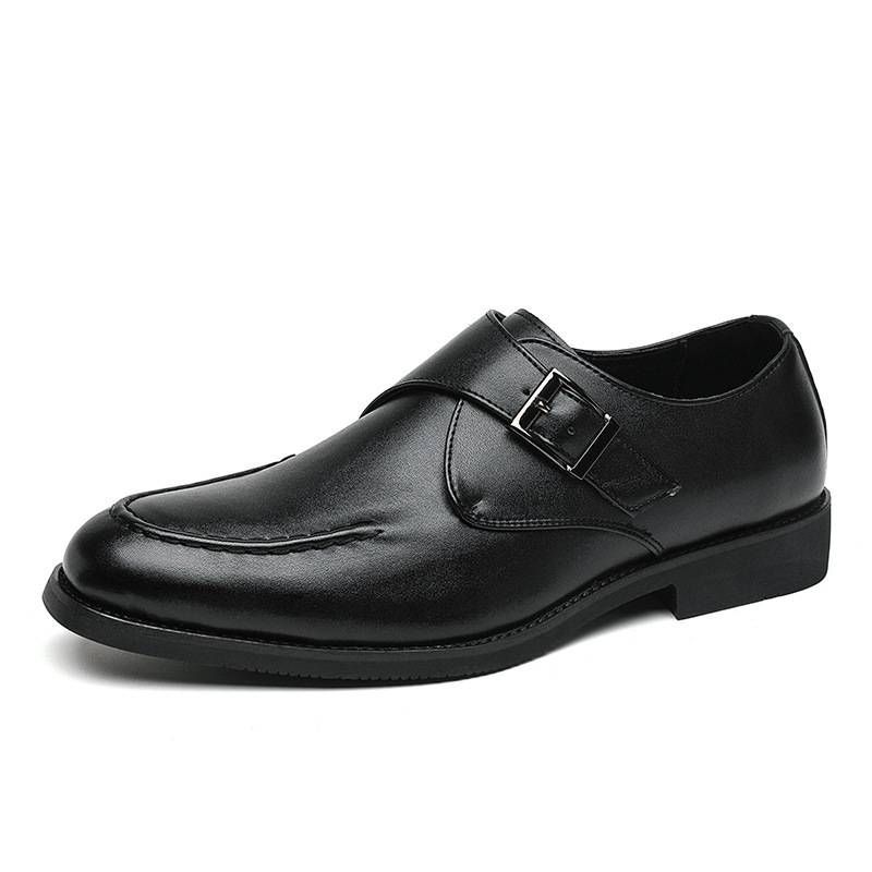 Autumn low cut lazy with one foot, men's round toe fashionable business shoes, outdoor small leather shoes_vogvips.com
