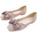 Women's Summer Bowknot Flats, Flat Square-Toed Shallow Slip-On Loafers, Elegant Gentle Shoes For Spring And Autumn_vogvips.com