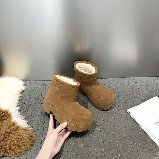 Fashion style ugly cute and silly big head snow for women 2025 winter thick soled midsole with plush insulation_vogvips.com