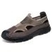Men's Summer Breathable Mesh Sandals Water Outdoor Casual Beach Slip-On Comfortable PU Bottom Grid Lined Shoes_vogvips.com
