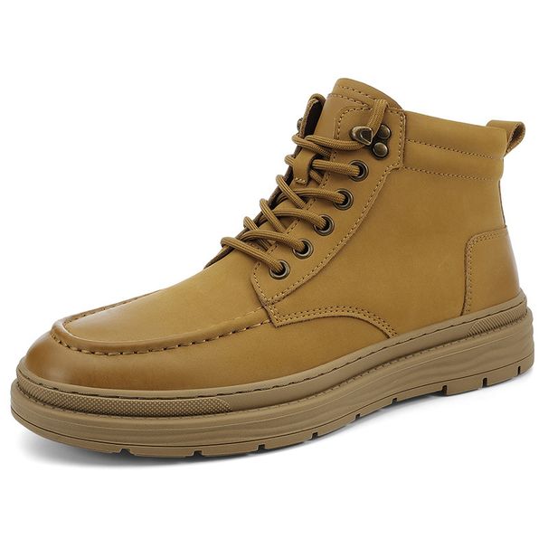 Martin Boots Men's Shoes Affect Height Increase Inner Height Increase Velvet Men's Cotton Shoes High-top Tooling Boots_vogvips.com