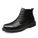 Men's Medium Leather Boots Casual Men's Shoes Cotton Warm Martin Boots Non-slip Oak_vogvips.com