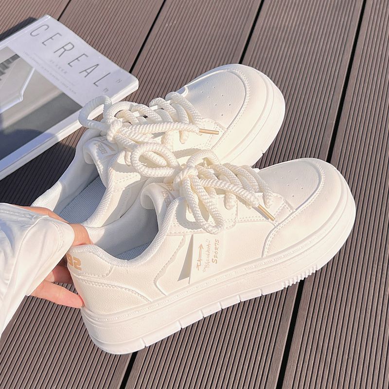 White Shoes For Women With Skirts New Student All Match Sports Casual Shoes Breathable Sneakers_vogvips.com