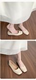 French Single Shoes Women's One-pedal Flat Shoes Women's Retro Square Head Shallow Mouth Commuting Doudou Shoes_vogvips.com