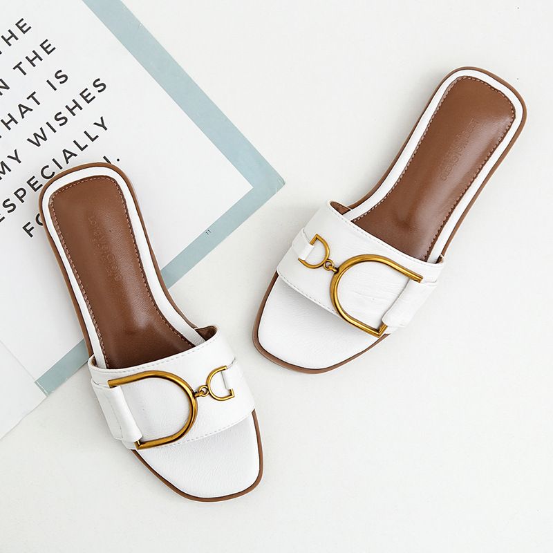 Direct From The Manufacturer: Summer Women's Trendy Sandals, New Fashionable Versatile Outdoor Slip-on Flat Shoes_vogvips.com