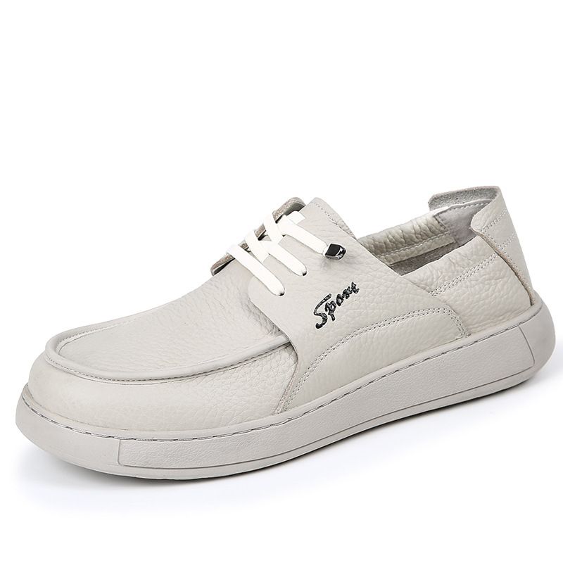 European Warm Series Top Layer Cowhide Single 2025 Autumn New Thick Sole Commuter Versatile Small Leather Men's Comfortable Flat Shoes_vogvips.com