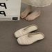 French Style Vacation Woven Niche Half Slippers For Women Outdoor 2025 Spring Summer Dress Evening Wind Closed-Toe_vogvips.com