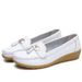 Summer Hollowed Out New Leather Shoes For Middle-aged Elderly Mothers, Single Bean Women's Soft Soles, Sloping Heels,_vogvips.com
