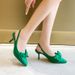 Women's Pointed Toe Shallow Mouth Stiletto Heel Sandals With Bowknot And Back Strap, Autumn 2023 Collection_vogvips.com