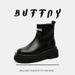 Couple Martin Boots Of The Same Style, Black Thick-soled Thick-heeled Fried Street Tooling Short Boots_vogvips.com