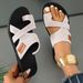 Women's Casual Sporty Sandals Breathable Comfortable Skin-Friendly Flat Bottom Slip-On Slippers_vogvips.com