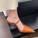 Stunningly Beautiful!Evening Breeze White Tea Pointed Toe High Heels, Closed-Toe Mules Women, Fairy Shoes For Outdoor_vogvips.com